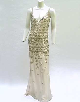 90S BADGLEY MISCHKA  20S STYLE SILK BEADED GOWN 6